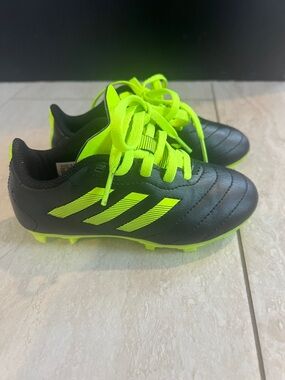 adidas Black and Neon Yellow/Green Youth Soccer Cleats